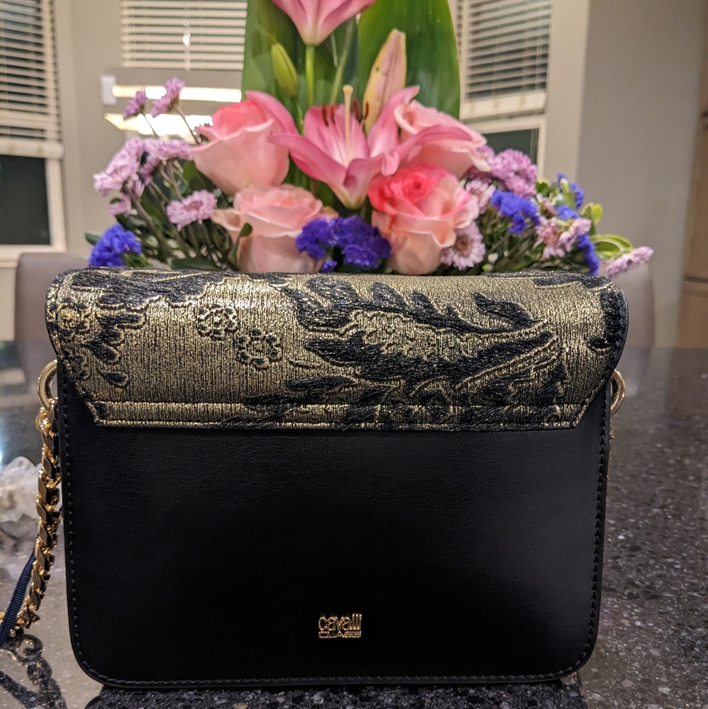 Roberto Cavalli Paisley Soft Calf Hair Shoulder / Crossbody Bag + Dust Bag Nwt - Picture 6 of 14